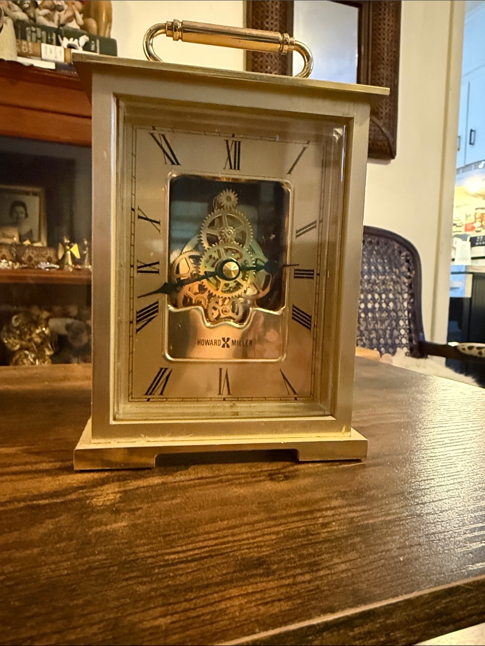 Howard Miller Gold Exposed Gear Mantel Clock
